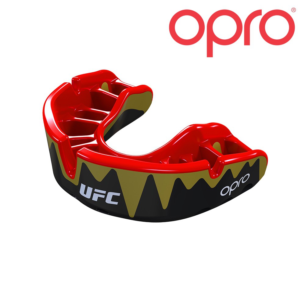UFC Opro ščitnik za zobe s škatlico Platinum Black - Gold/Black